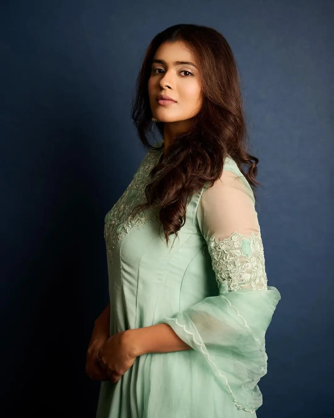 Indian Actress Hebah Patel Images in Green Gown